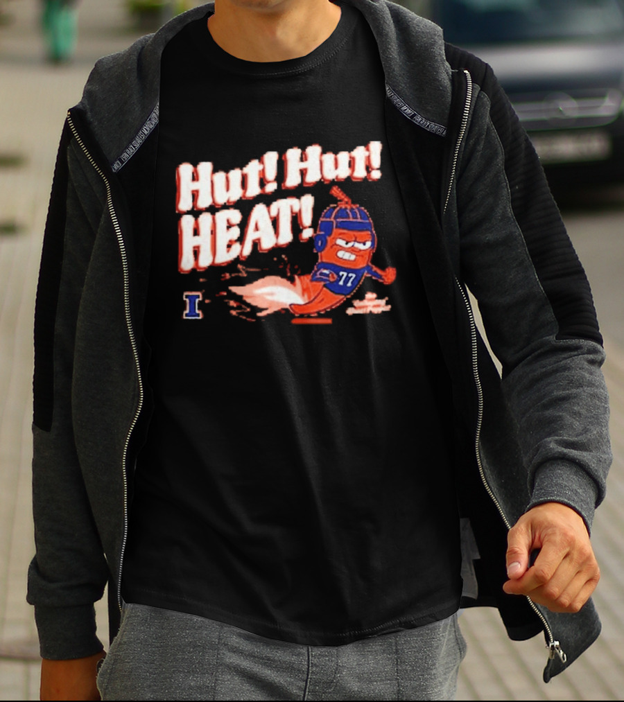 Illinois Galloping Ghost Pepper Hut Hut Heat Football 77 T-Shirt