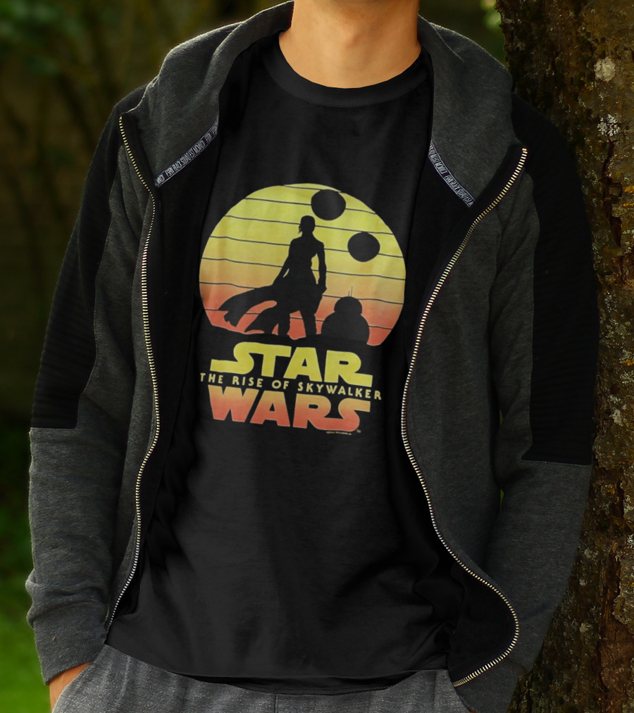 Star Wars The Rise Of Skywalker Silhouette Sunset Scene T-Shirt