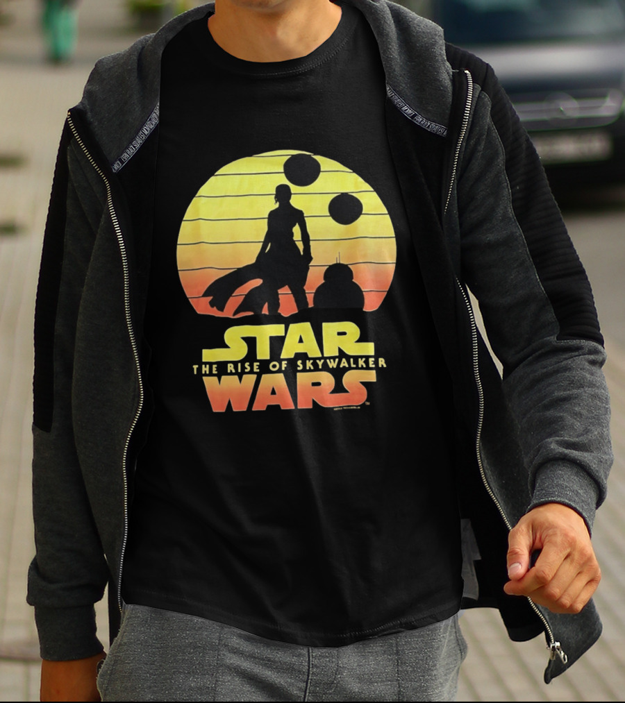 Star Wars The Rise Of Skywalker Silhouette Sunset Scene T-Shirt