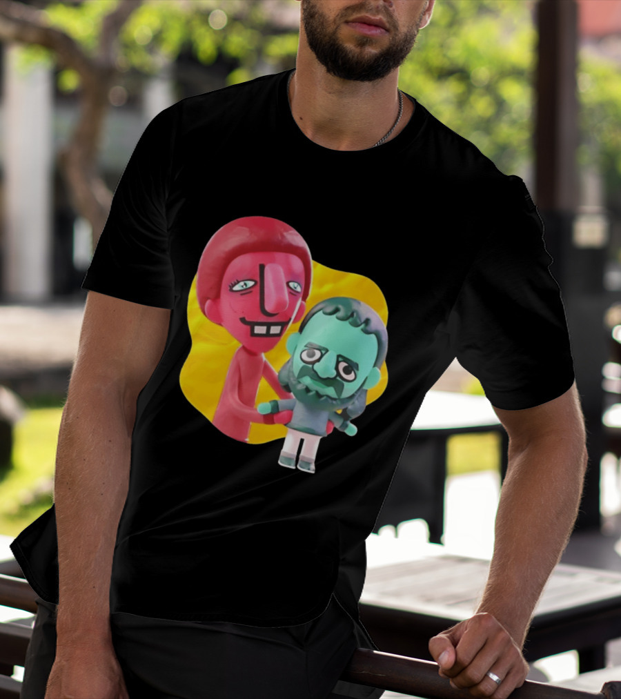 The Best Buds Colorful Character Figures Hugging Playful T-Shirt