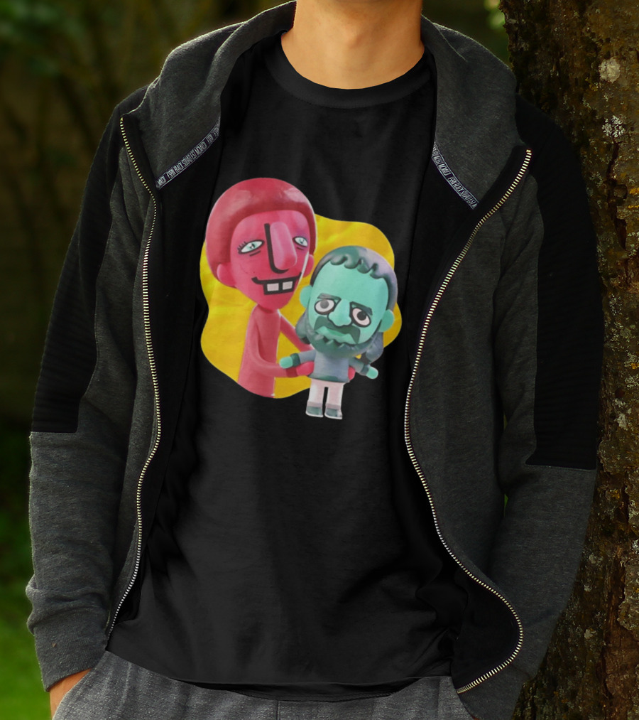 The Best Buds Colorful Character Figures Hugging Playful T-Shirt