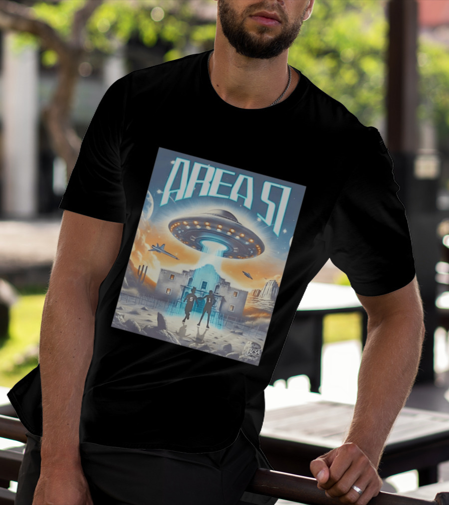Area 51 UFO Abduction Scene With BCSA Aliens T-Shirt