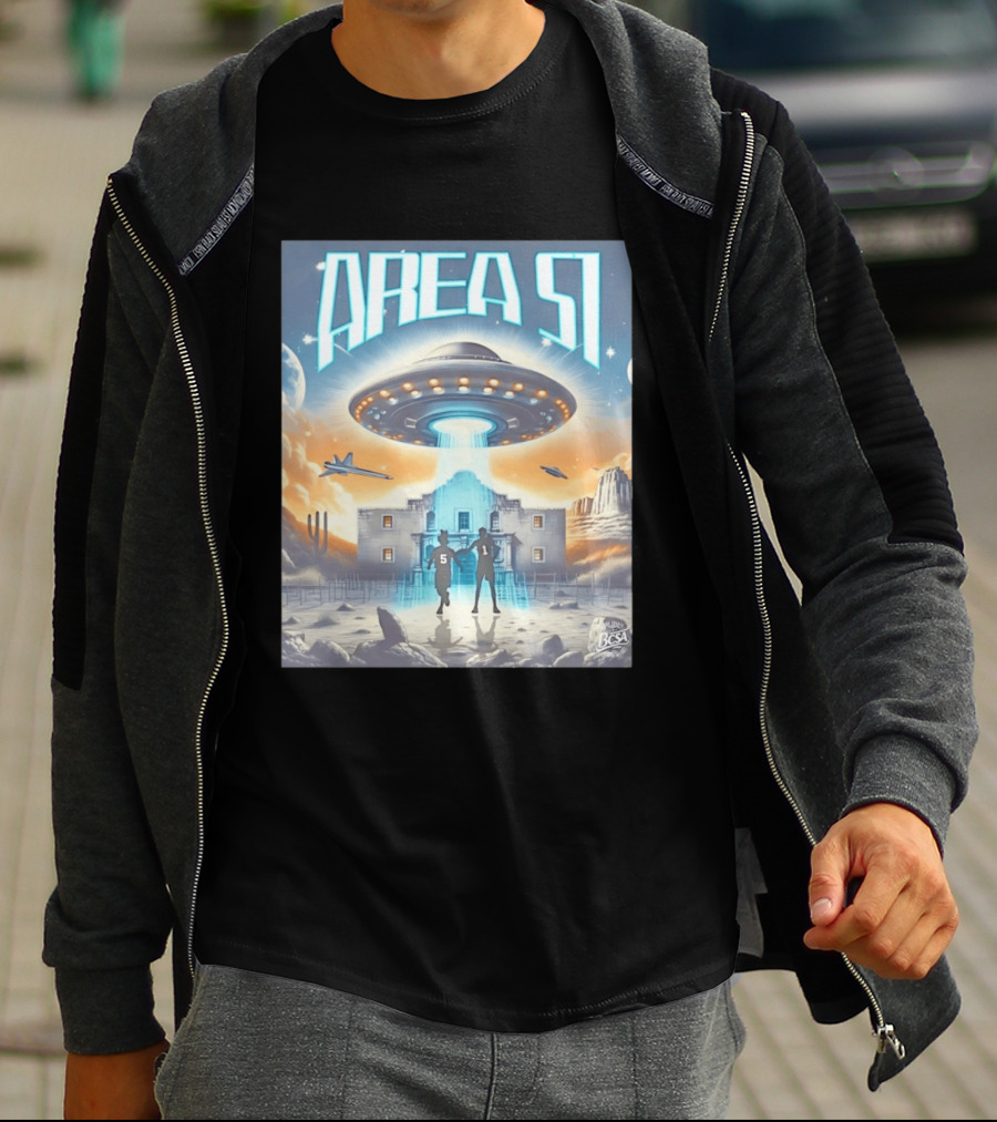 Area 51 UFO Abduction Scene With BCSA Aliens T-Shirt