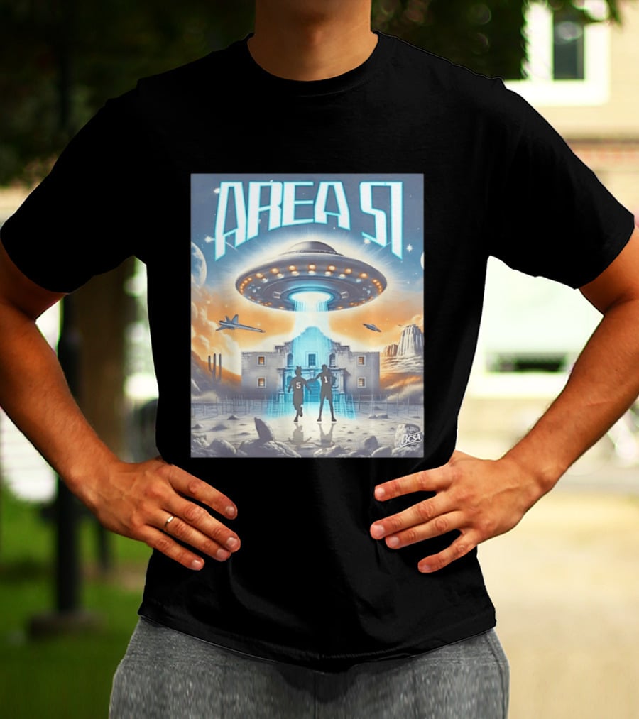 Area 51 UFO Abduction Scene With BCSA Aliens T-Shirt