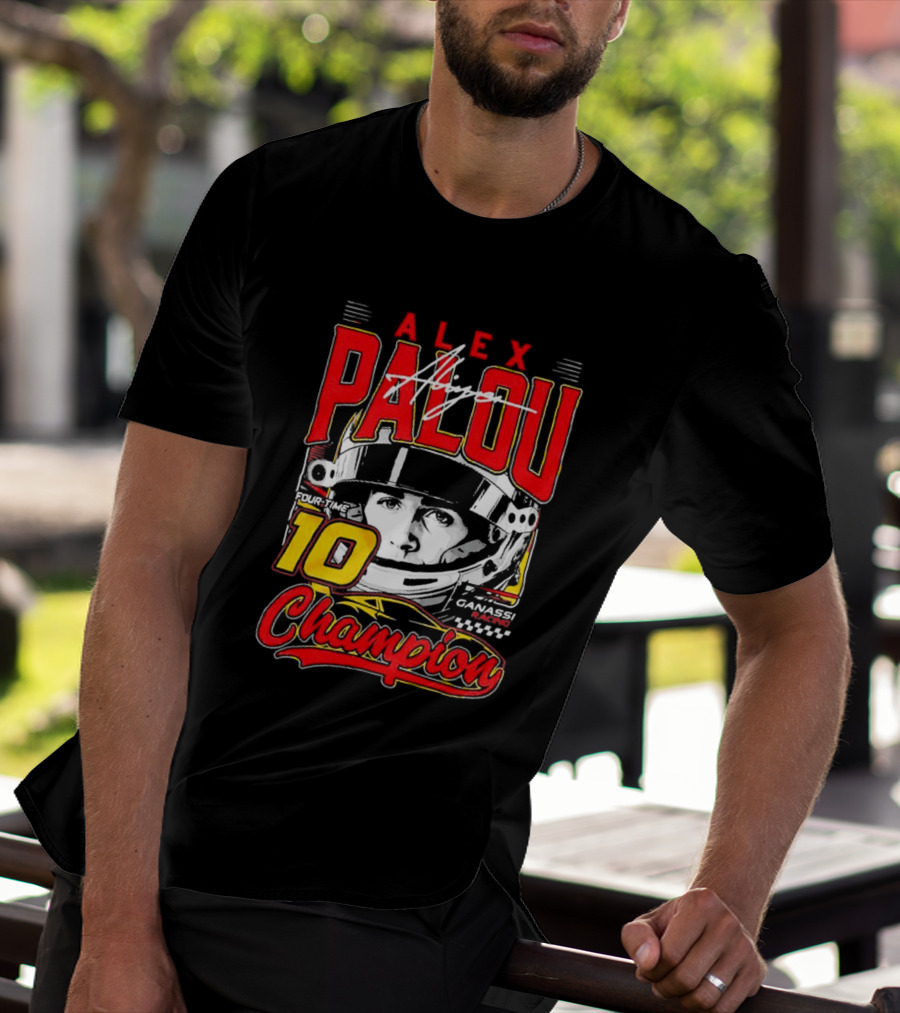 Alex Palou 10 Champion Racing Helmet Signature T-Shirt