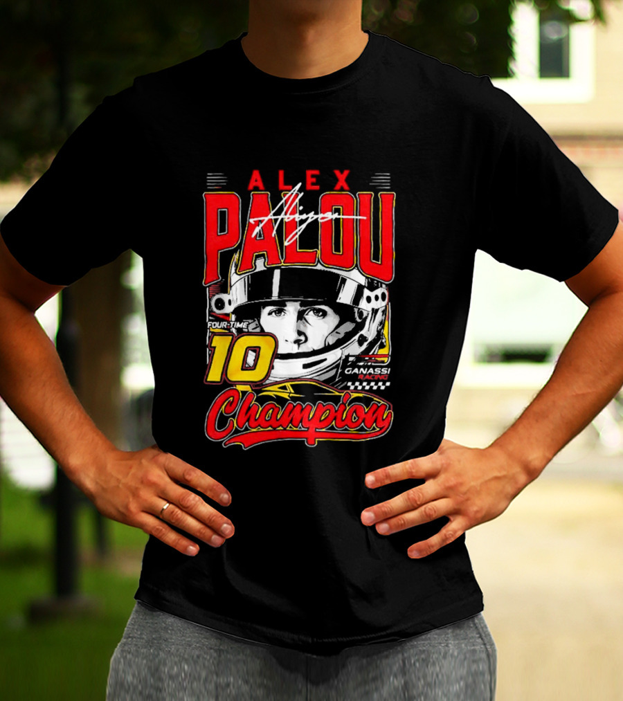 Alex Palou 10 Champion Racing Helmet Signature T-Shirt
