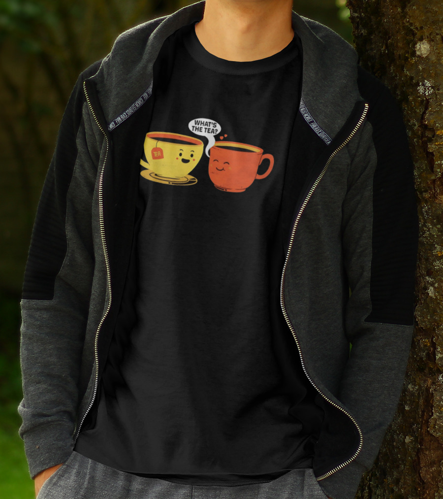 What's The Tea Gossiping Teacups Cute Conversation T-Shirt