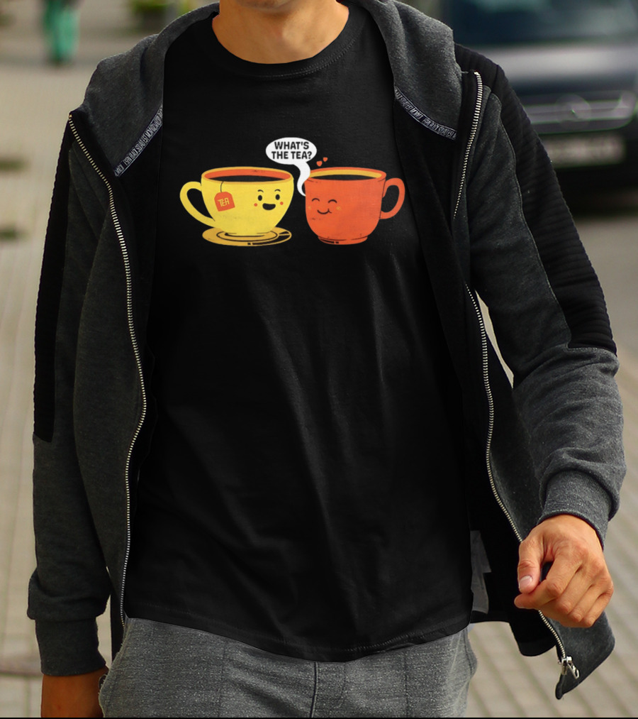 What's The Tea Gossiping Teacups Cute Conversation T-Shirt