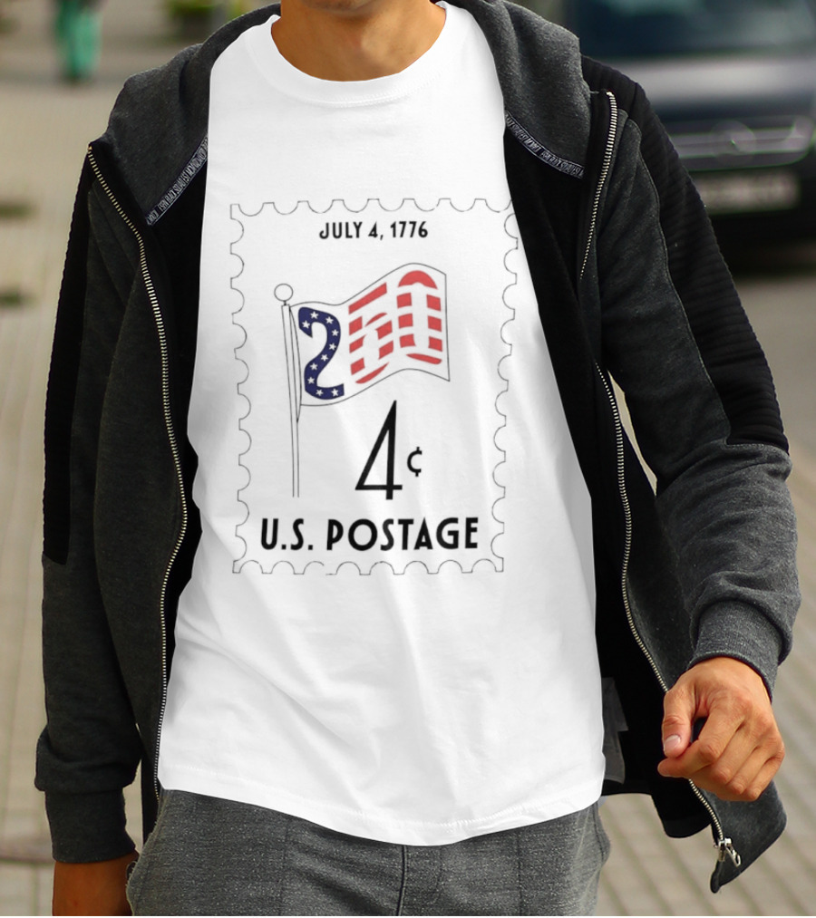 July 4 1776 250th Anniversary U.S. Postage Stamp 4 Cent American Flag Patriotic T-Shirt