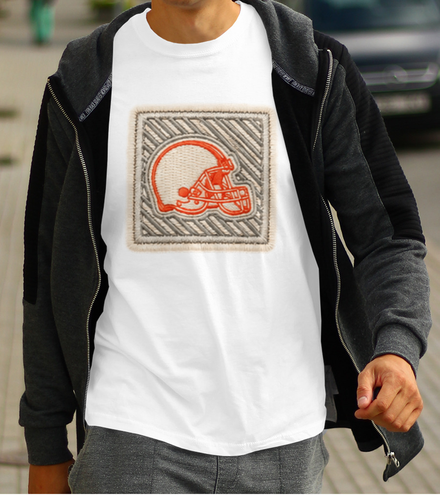 Browns 2026 Training Camp Helmet Patch Retro Style Embroidery T-Shirt