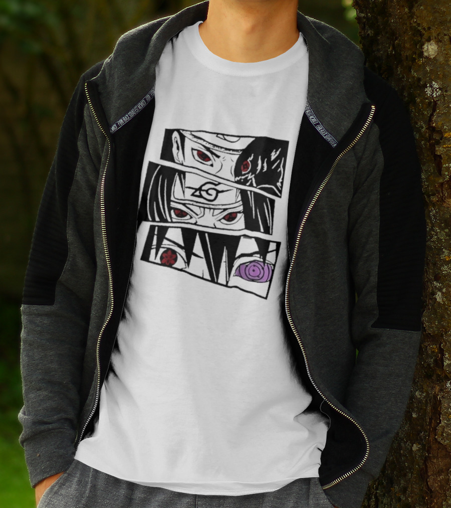 Uchiha Itachi Sasuke Sharingan Rinnegan Eyes Anime Trends 2026 T-Shirt