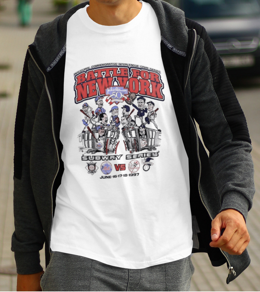 Battle For New York Yankees Mets Inaugural Commemorative Interleague Game Series T-Shirt