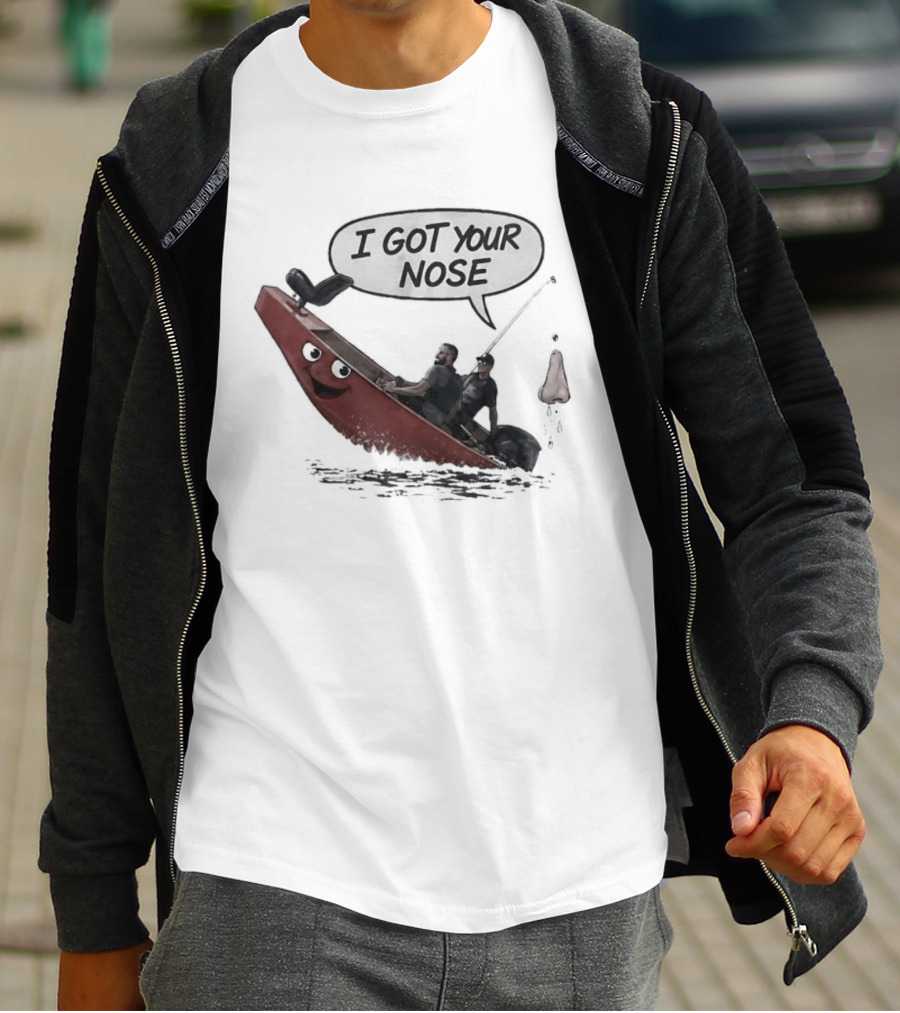 Fishing I Got Your Nose Happy Boat And Fishing Rod Fun T-Shirt