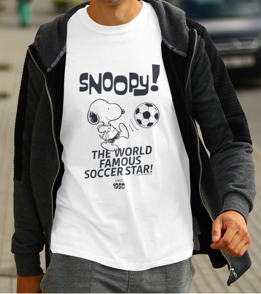 Snoopy World Famous Soccer Star Peanuts Ringer T-Shirt