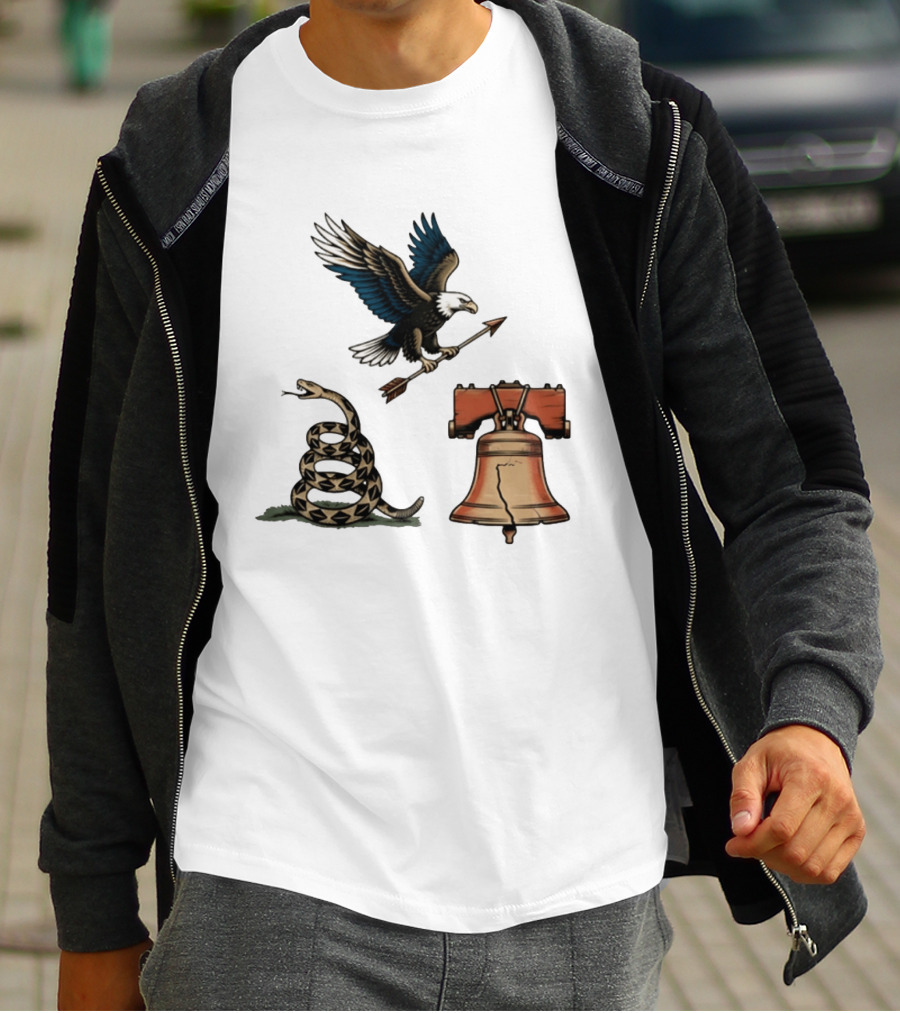 Guardians Of Freedom Eagle Snake Liberty Bell Arrow T-Shirt