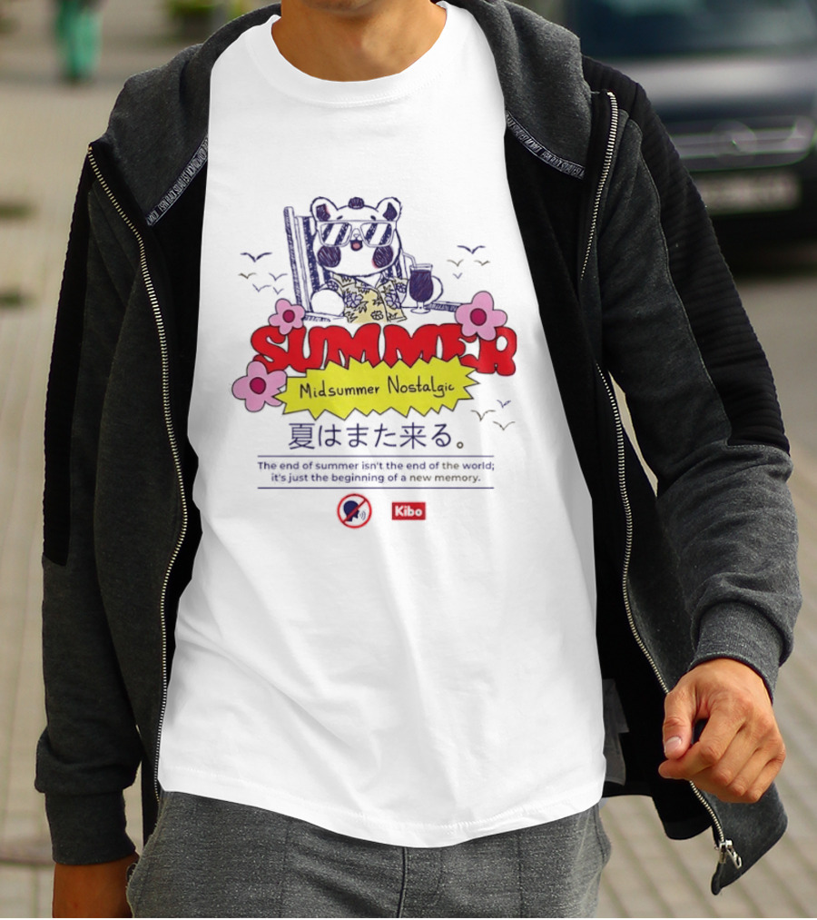 Kibo Chill Bear Midsummer Summer Nostalgic 2026 Vacation T-Shirt