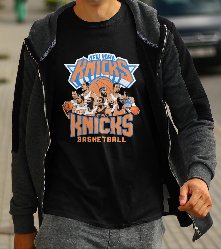 New York Knicks Basketball Team Legends Players Collage T-Shirt
