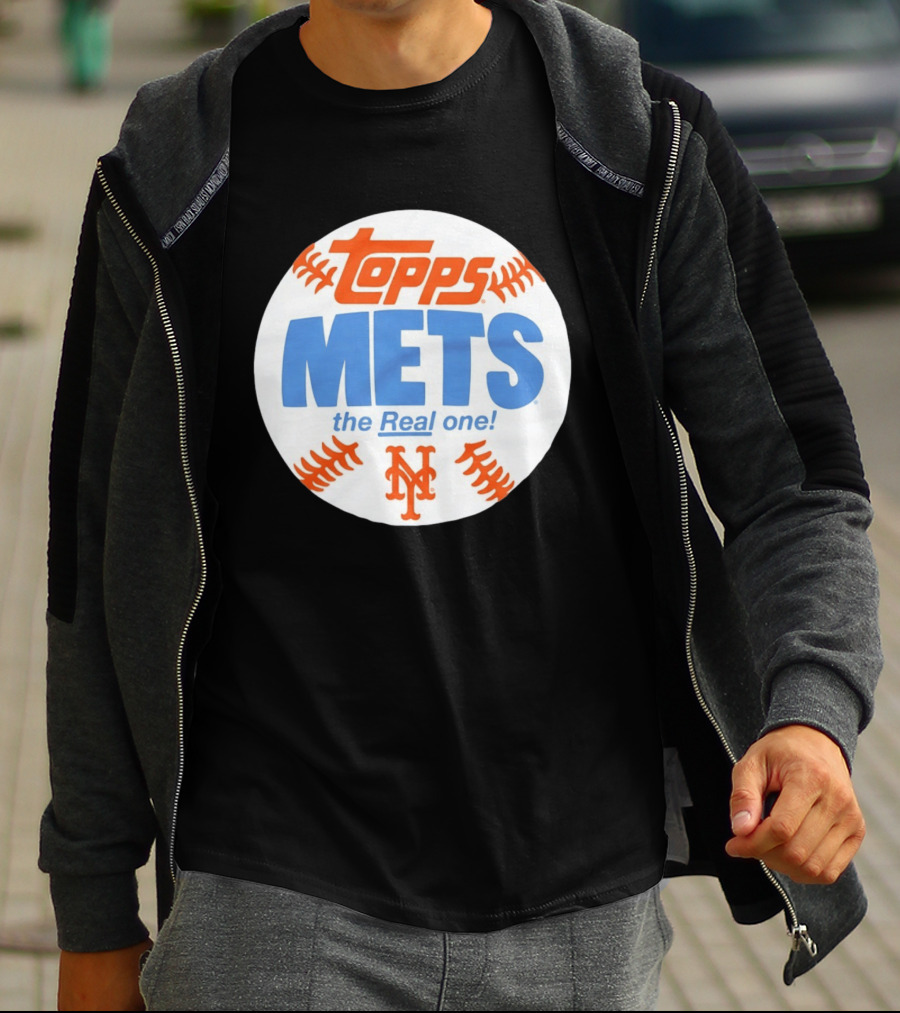 New York Mets Topps The Real One Baseball Shape T-Shirt
