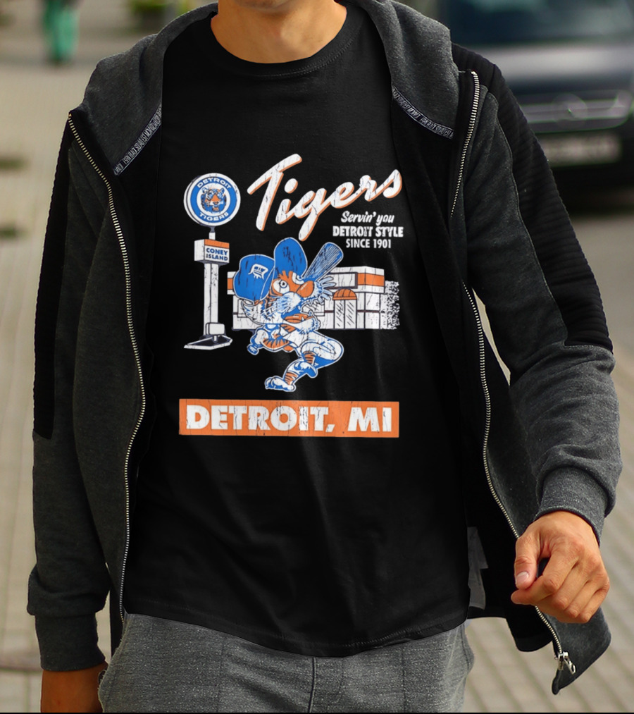 Detroit Tigers Coney Island Servin' You Detroits Since 1901 Detroit MI T-Shirt