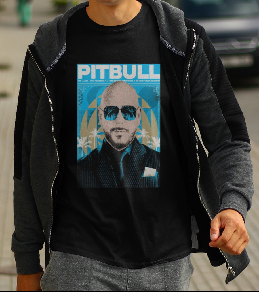 Pitbull West Palm Beach FL May 14 2026 ITHINK Financial Amphitheatre Tour South Florida Fairgrounds T-Shirt