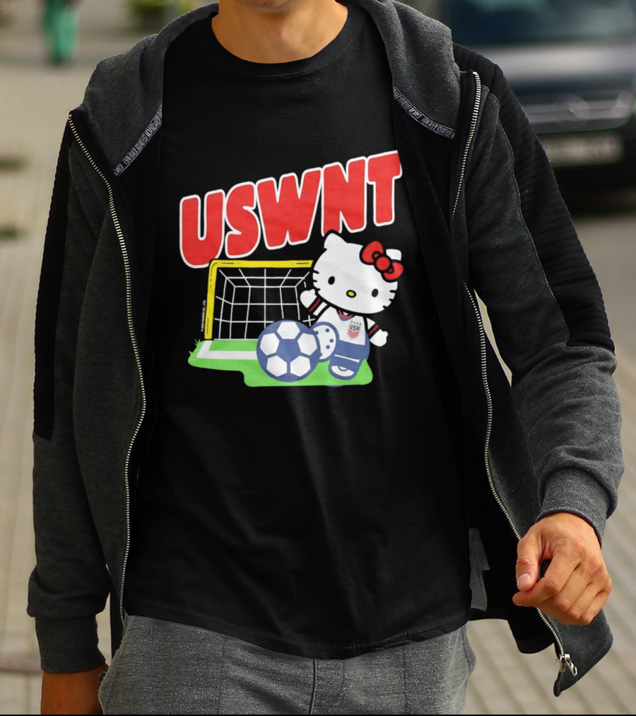 USWNT Hello Kitty Soccer Goal Collaboration USA Soccer Team T-Shirt