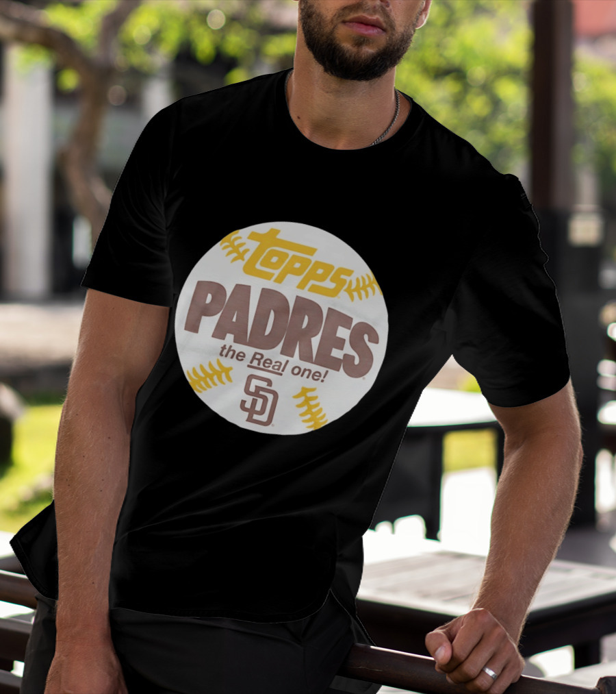 Topps Padres The Real One SD Logo Baseball Shape T-Shirt