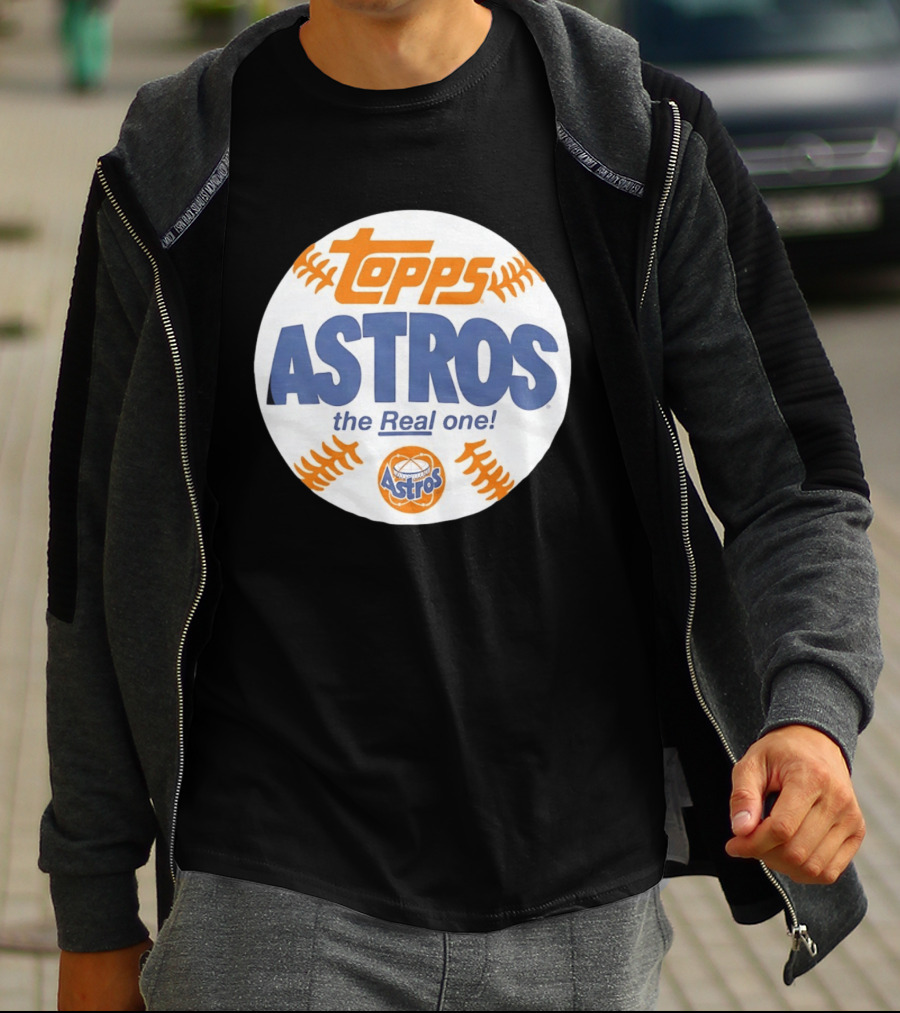 Topps Astros The Real One Baseball Shape T-Shirt