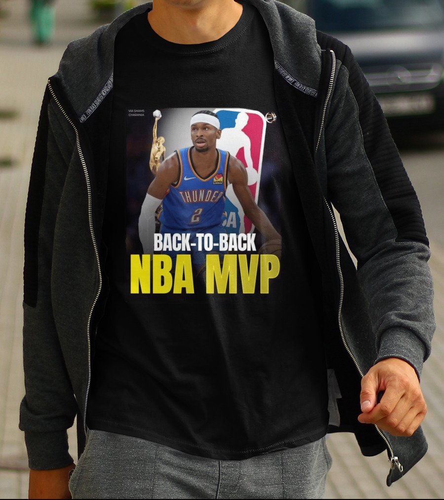 BACK TO BACK NBA MVP 2026 Shai Gilgeous Alexander Thunder Via Shams Charania T-Shirt