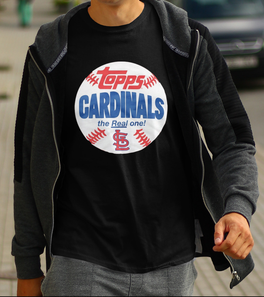Topps Cardinals The Real One MLB Baseball Shape St. Louis T-Shirt