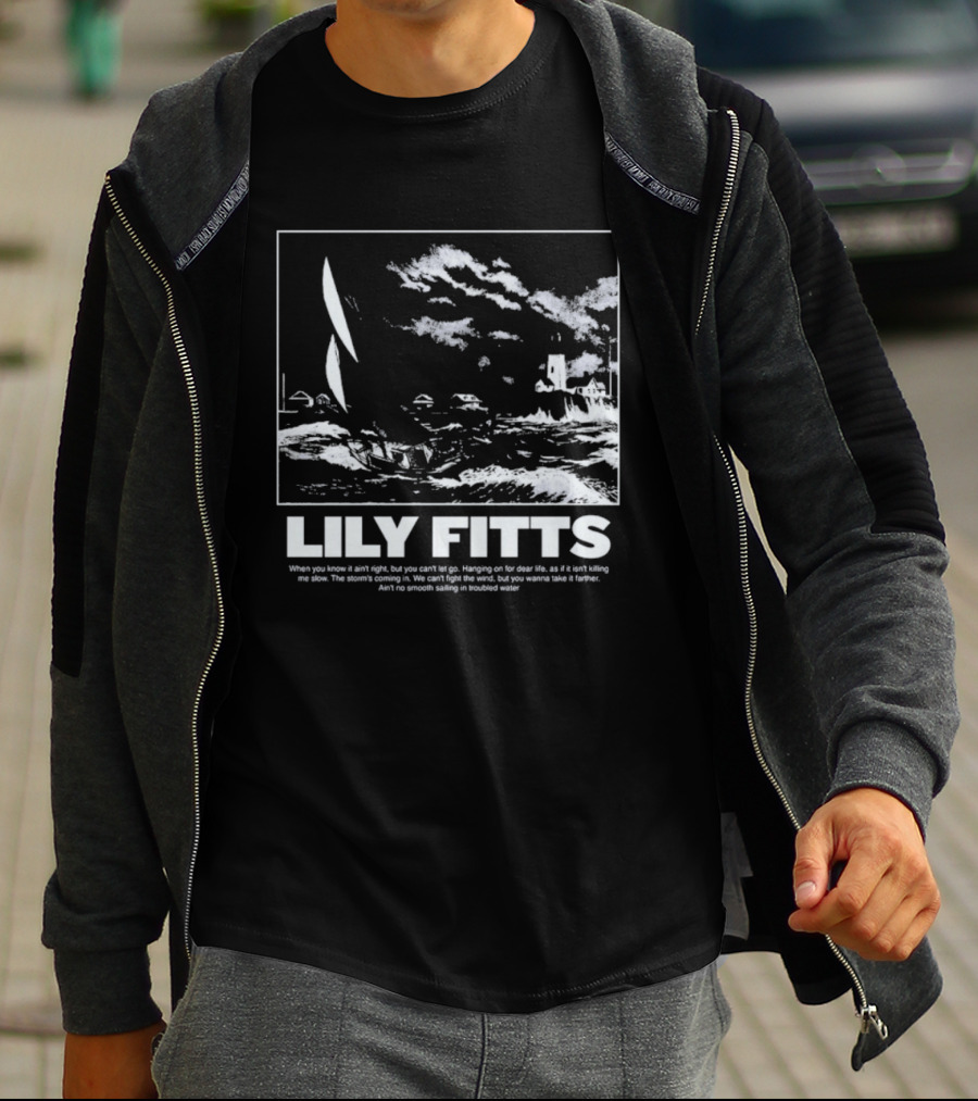 Lily Fitts Troubled Water Sailing And Lighthouse T-Shirt