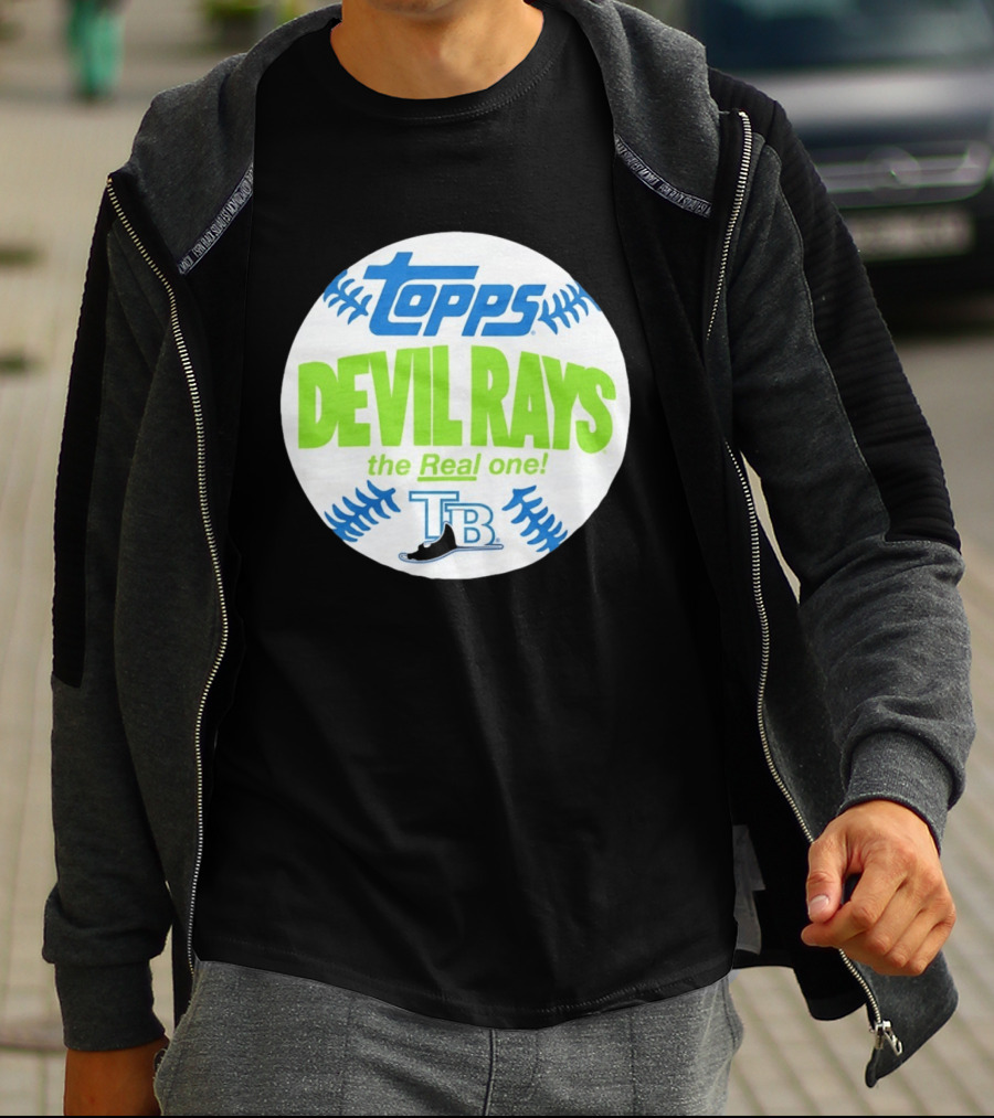 Tampa Bay Devil Rays Topps The Real One TB Vintage Baseball T-Shirt