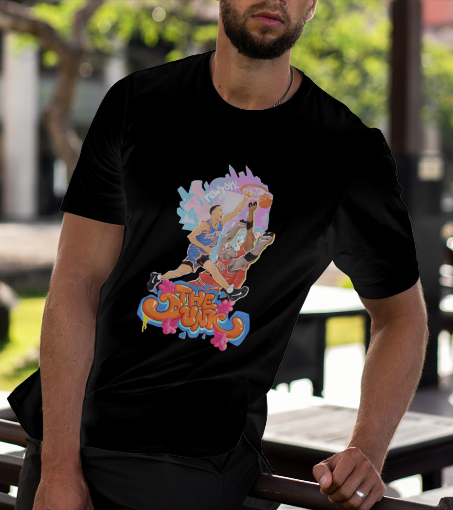 The Dunk New York Knicks Basketball Action Graffiti T-Shirt