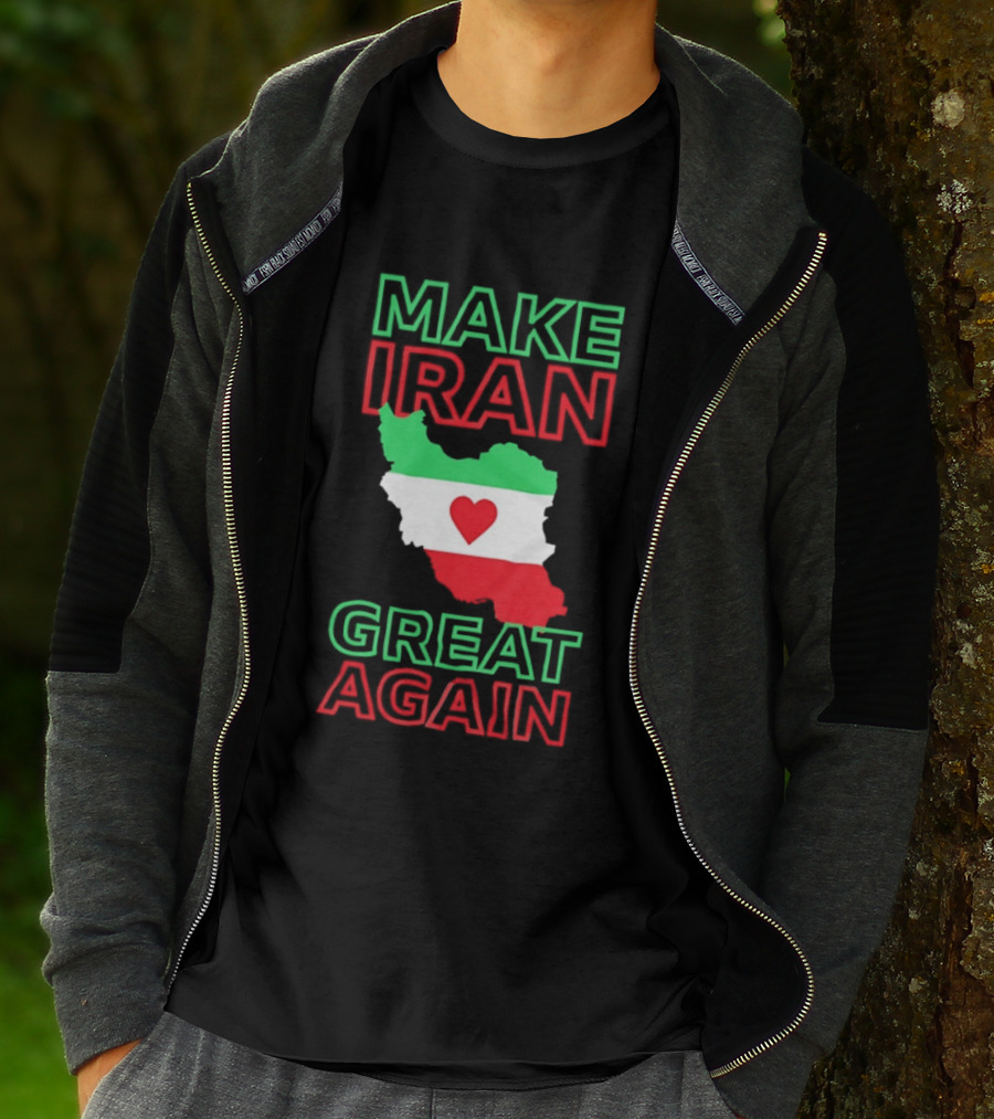 Make Iran Great Again Flag Heart Map T-Shirt
