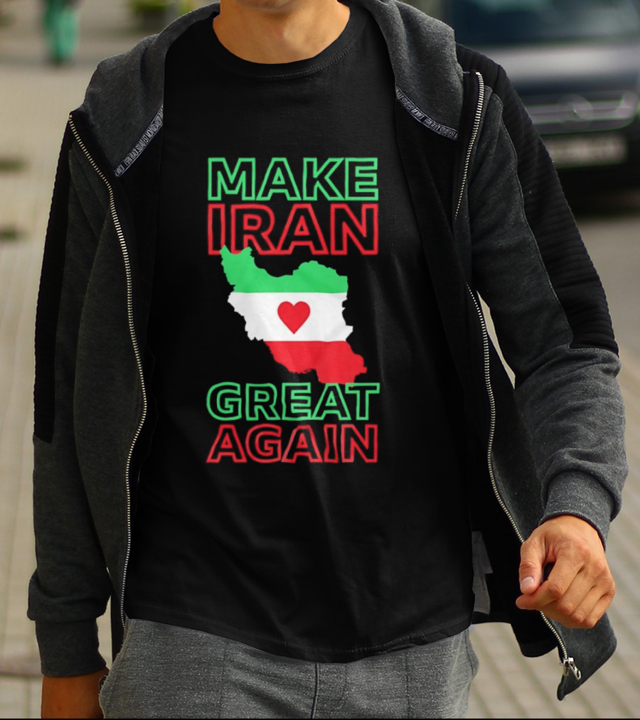Make Iran Great Again Flag Heart Map T-Shirt