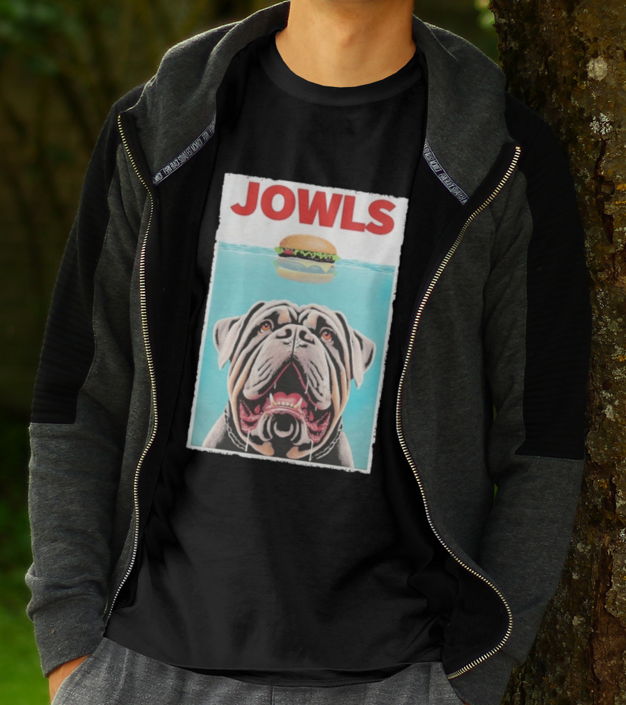 Jowls Mastiff Burger Floating Above Water T-Shirt