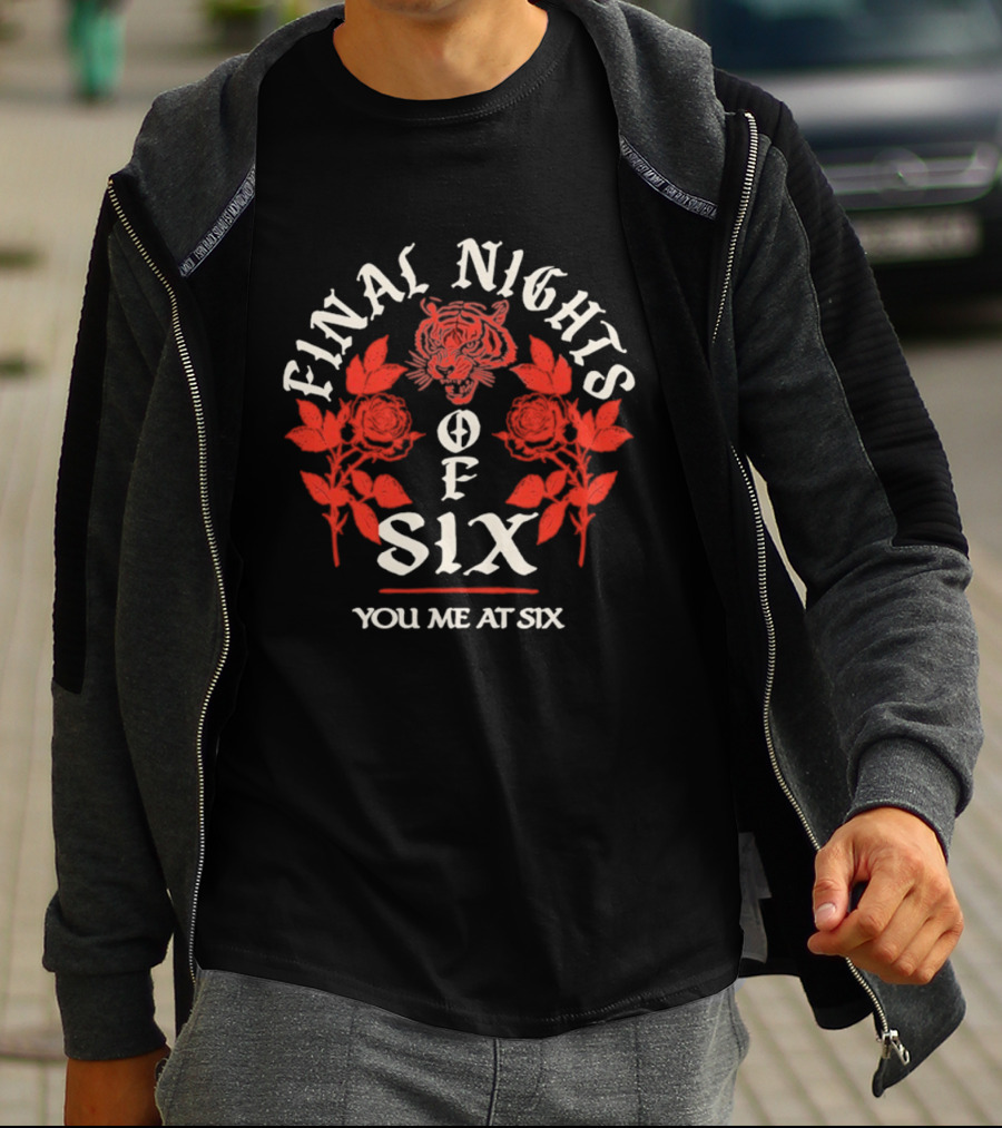 Final Nights Of Six You Me At Six Tiger Rose Tour T-Shirt