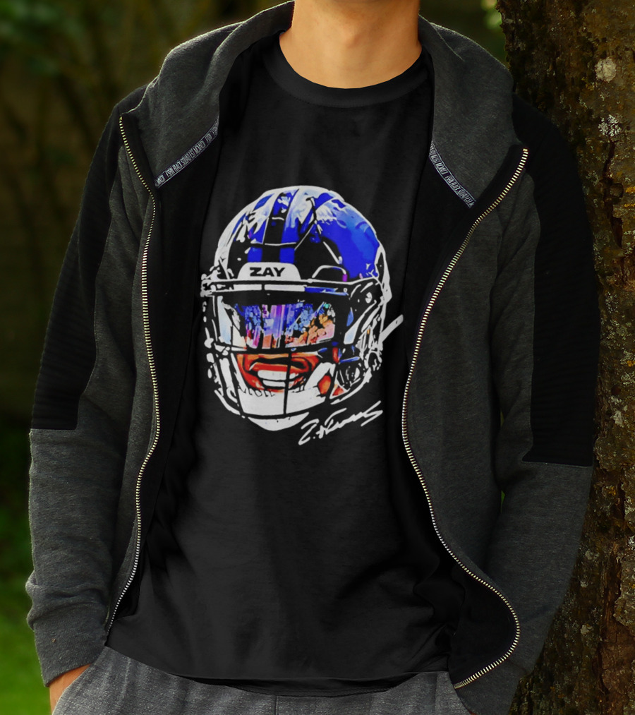Zay Flowers Baltimore Ravens Big Face Helmet T-Shirt
