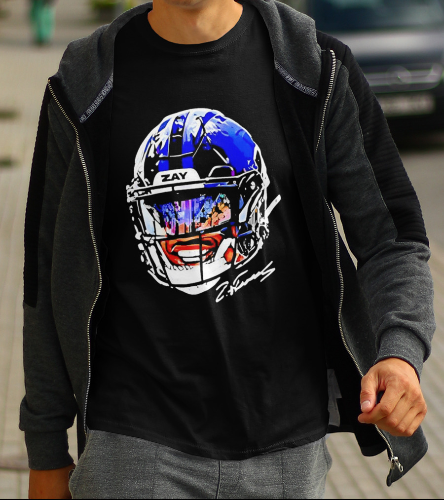 Zay Flowers Baltimore Ravens Big Face Helmet T-Shirt