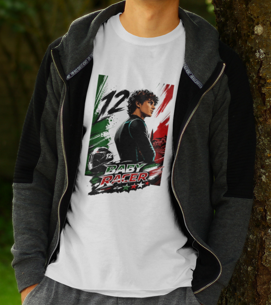 12 Baby Racer Italy Flag Motorcycle Racing Art With Italian T-Shirt
