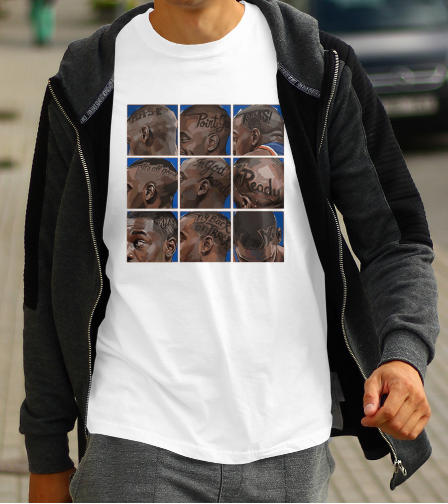 Baseline Cuts Knicks Players Hair Art 2026 Quotes And Logos T-Shirt