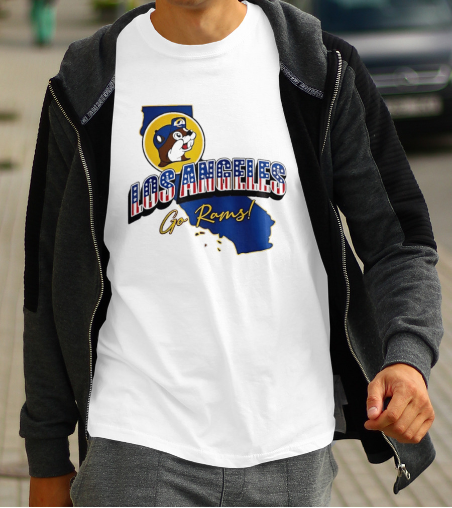 Los Angeles Rams Buc Ee's California Map Go Rams T-Shirt