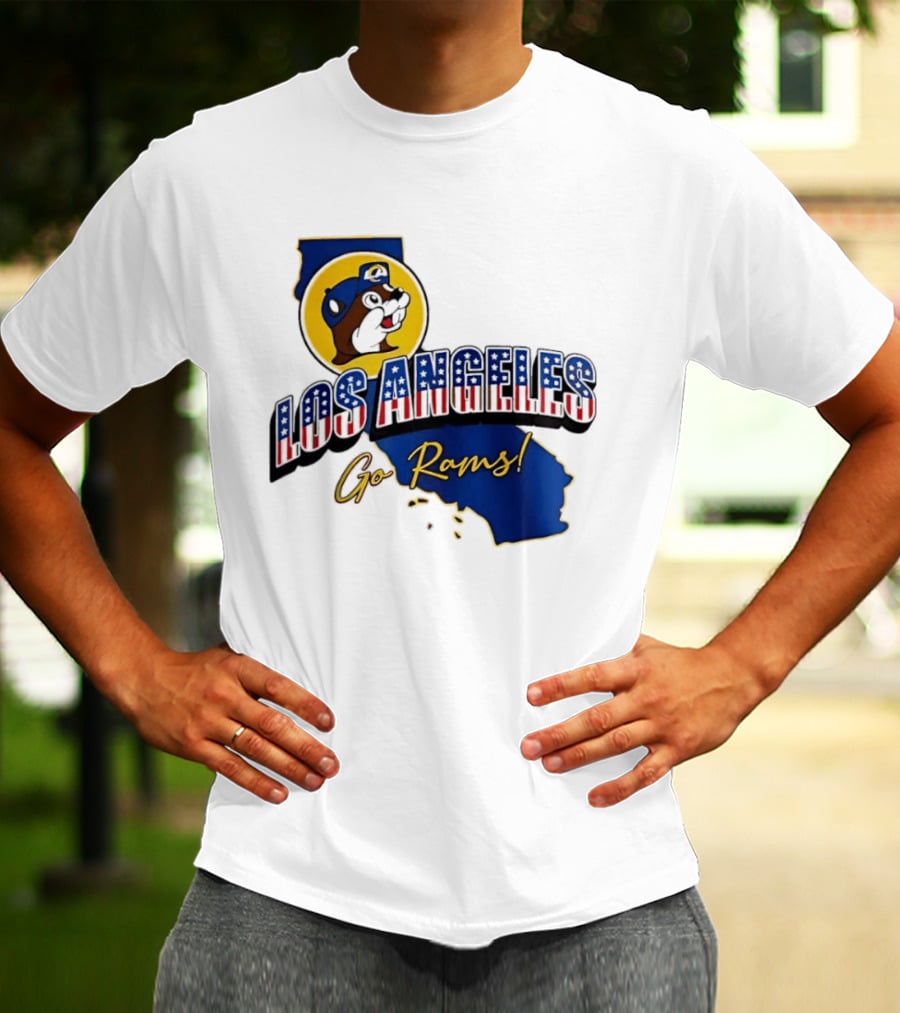 Los Angeles Rams Buc Ee's California Map Go Rams T-Shirt