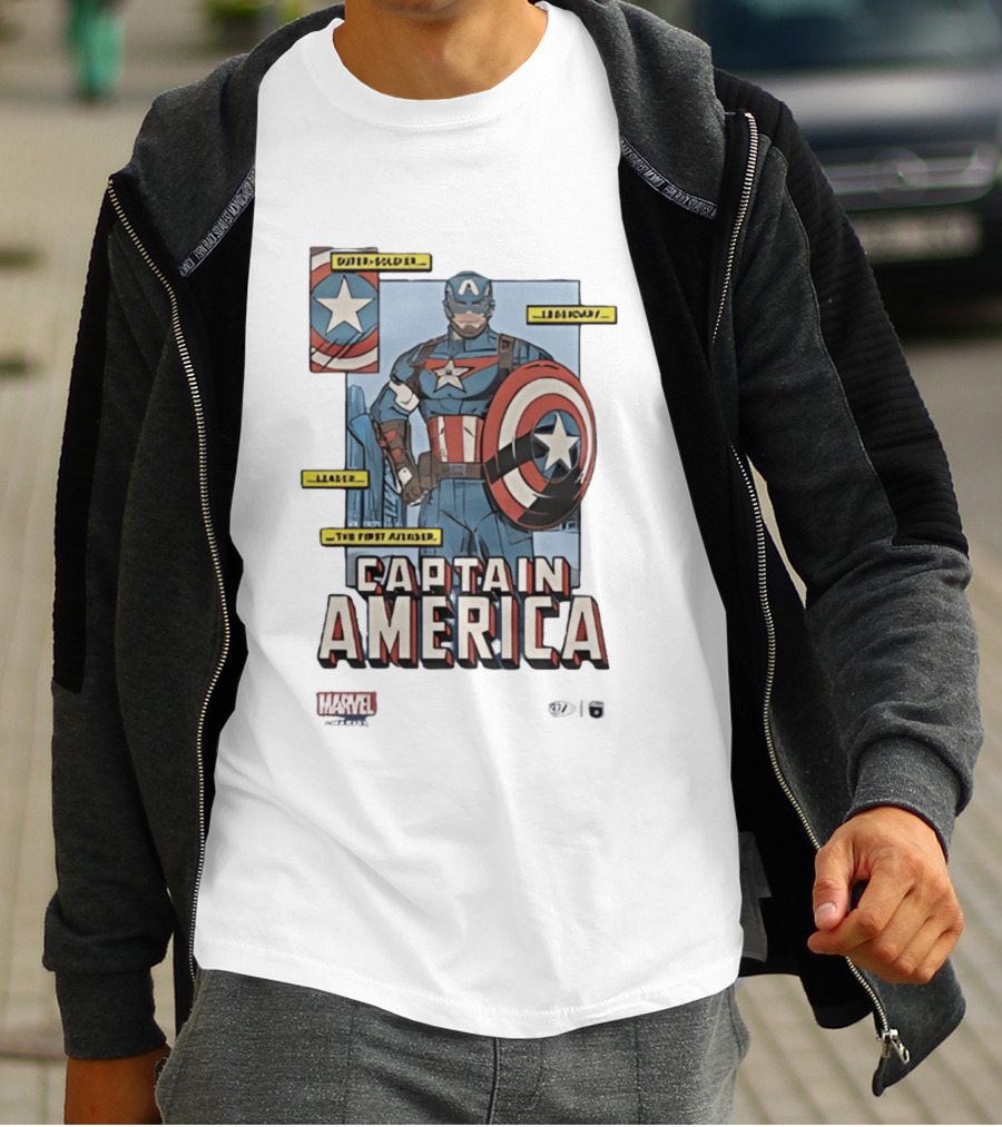 Captain America Marvel Comics Bold Soldier Shield Hero T-Shirt