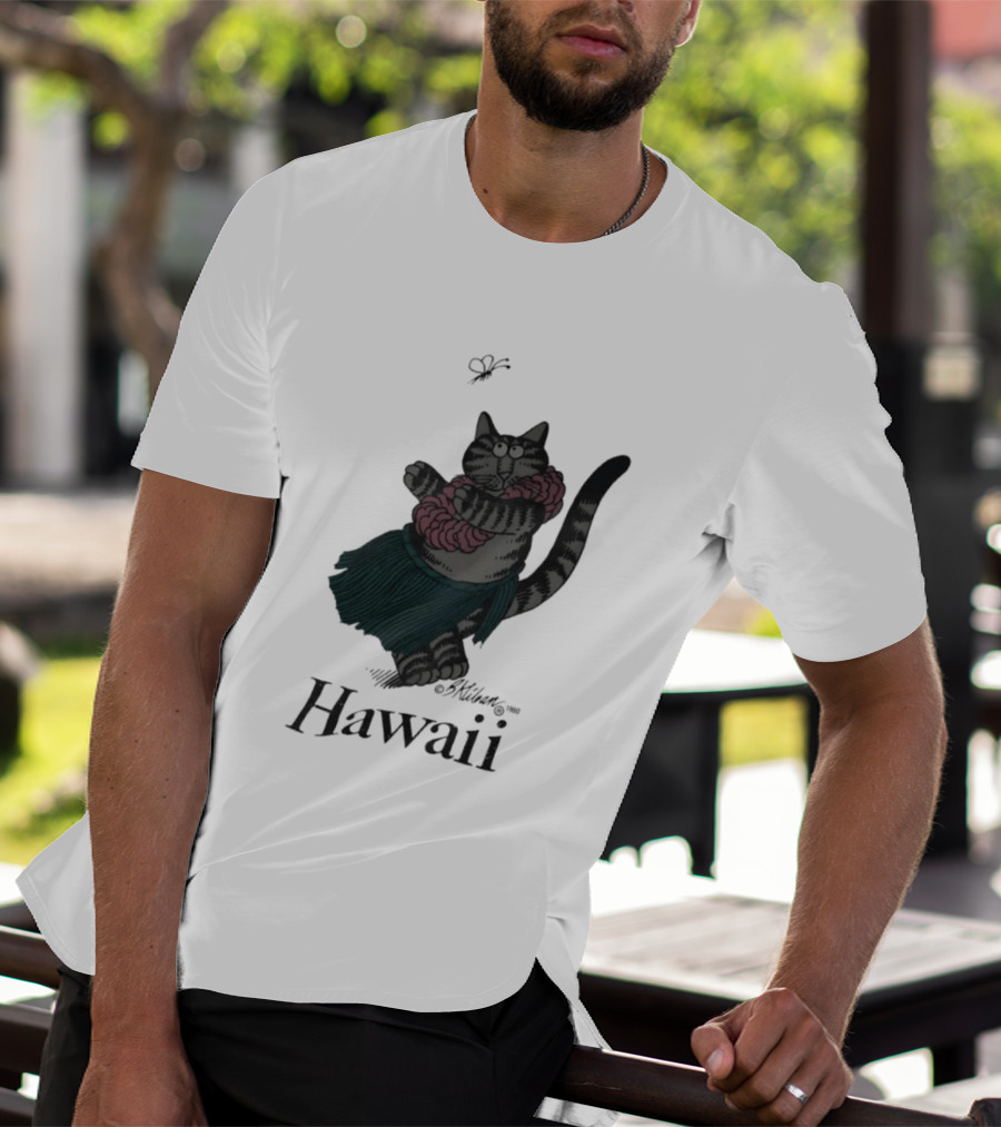 B Kliban Cat In Hula Skirt Hawaii T-Shirt