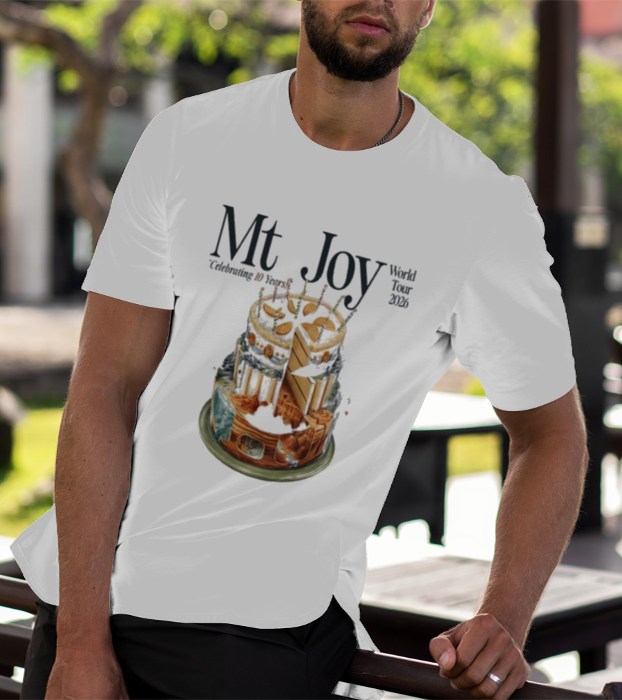 Mt. Joy Celebrating 10 Years World Tour 2026 Cake T-Shirt