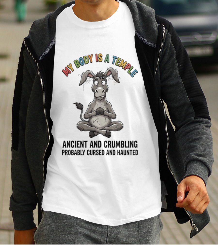 My Body Is A Temple Ancient And Crumbling Probably Cursed And Haunted Donkey T-Shirt