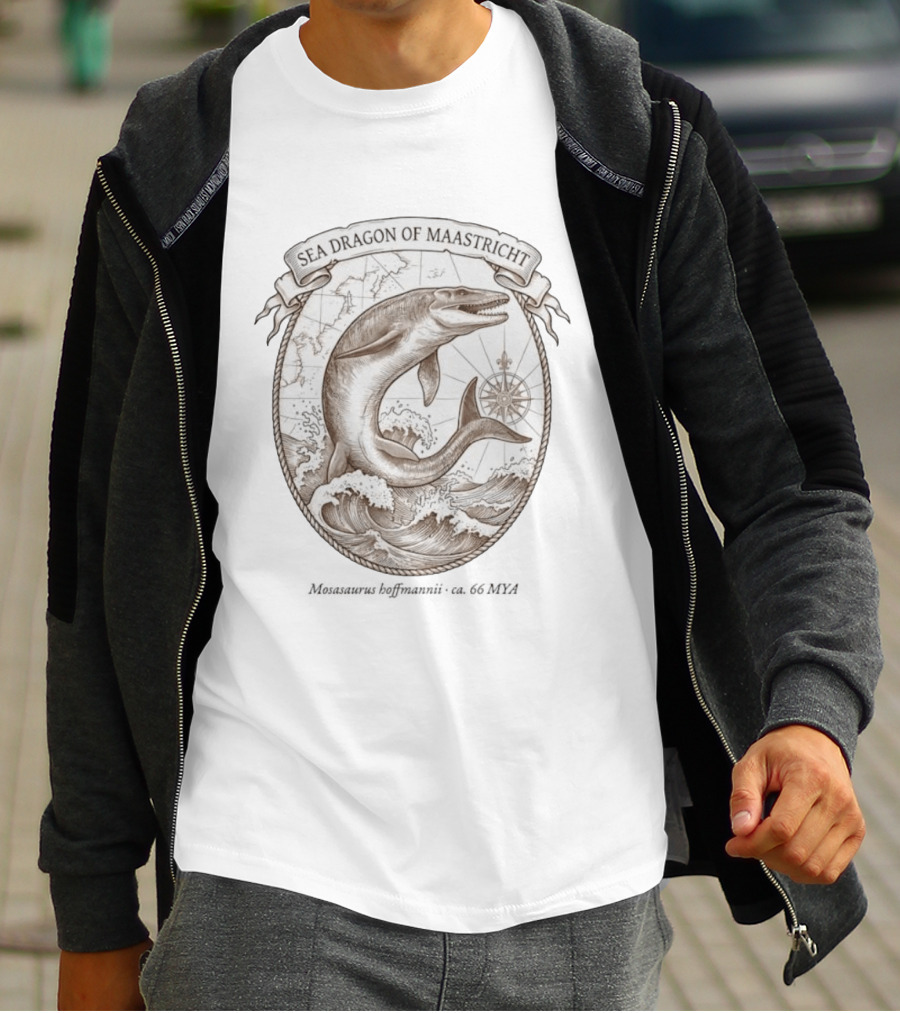 Sea Dragon Of Maastricht Mosasaurus Hoffmannii Prehistoric Marine Navigator T-Shirt