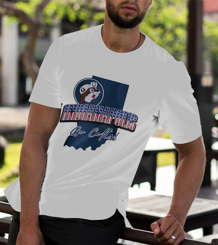 Indianapolis Colts Buc Ee's Patriotic Indiana Map Go Colts T-Shirt