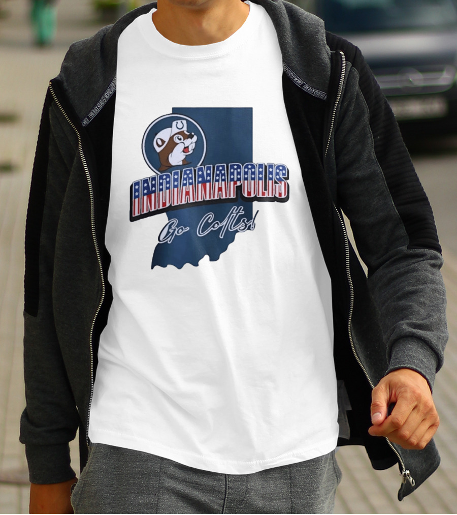 Indianapolis Colts Buc Ee's Patriotic Indiana Map Go Colts T-Shirt