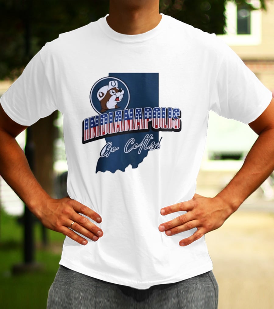 Indianapolis Colts Buc Ee's Patriotic Indiana Map Go Colts T-Shirt